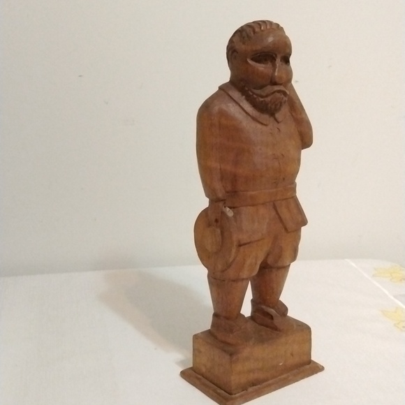 Vintage Hand Carved Wood Statue of Van Gogh - Picture 7 of 8